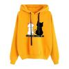 Cartoon Print Hoodie For Women With Polyester Thick Warmth For Winter Casual Wear
