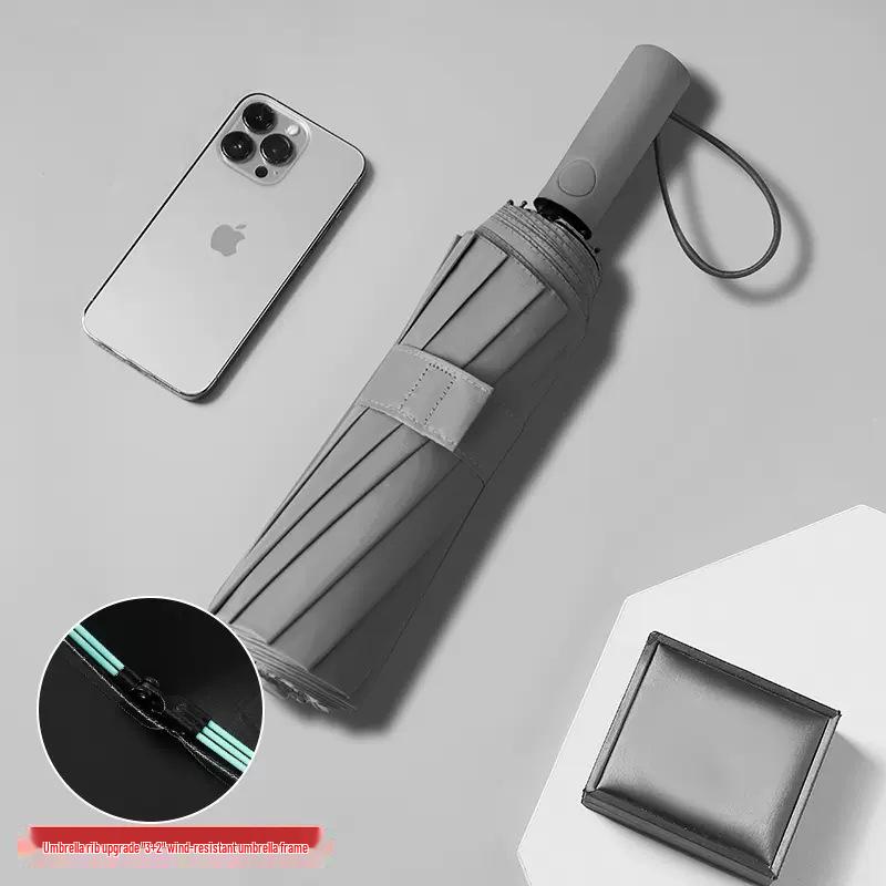 Automatic 60-Rib Folding Umbrella with UV Sun Protection