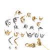 50Sets Stainless Steel Gold Color Connector Clasp Crimp End Beads for DIY Bracelet Necklace Chains Jewelry Making Accessories
