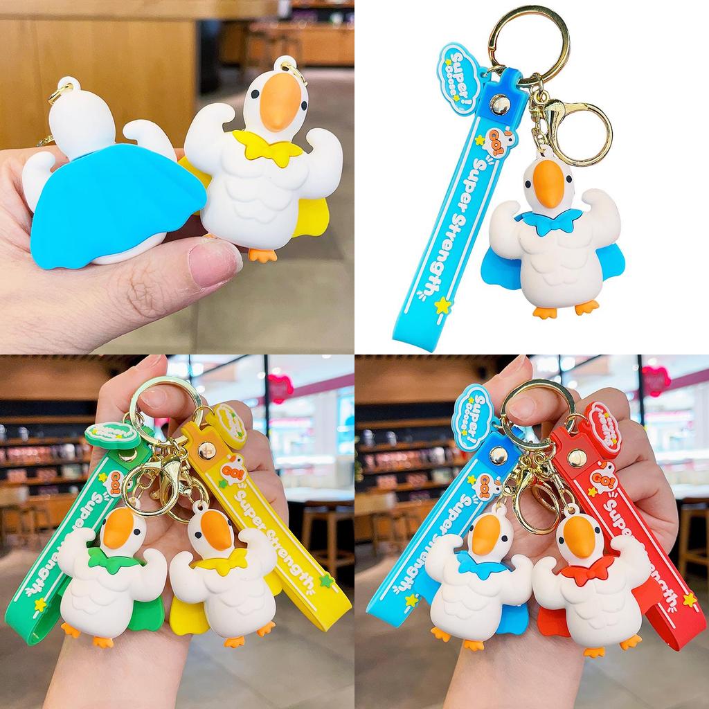 Adorable Cartoon Goose Keychain Cute Car Key Ring Couple Backpack Accessory Small Gifts