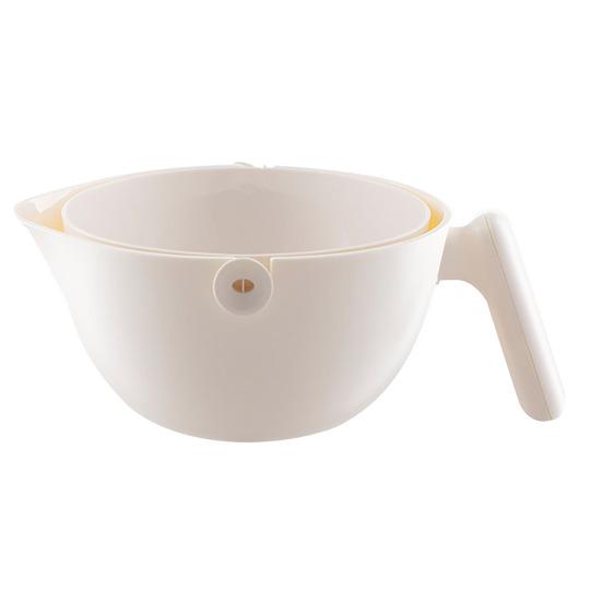 Двухслойная сливная корзина Вращающаяся корзина для стирки с ручкой Съемный сетчатый фильтр, не содержащий BPA, можно мыть в посудомоечной машине белый