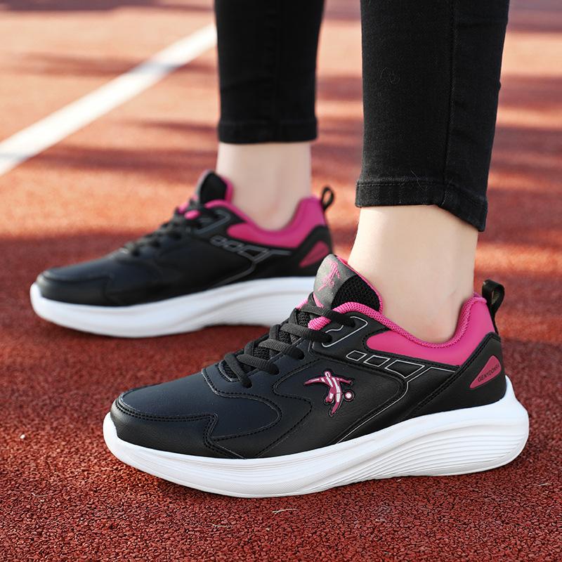 Joni Danlai sneakers women's spring and autumn leather surface waterproof travel shoes soft sole running casual shock absorption and non-slip
