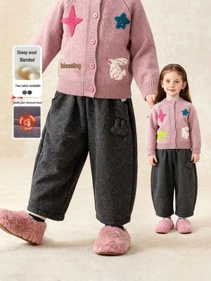 Tongbei 2025 Winter Mädchen Doppel-Lagen Fleece-gefütterte Freizeithose - Dick, Warm, Vielseitige Mode.