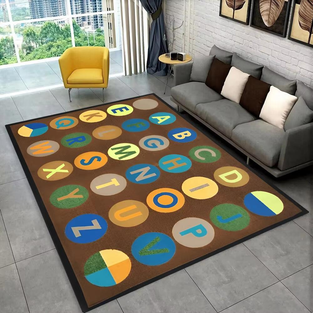 ABC Cartoon Alphabet Children Crawling Kids Playroom Early Education Area Rug,Carpet for Living Room Bedroom Sofa,Non-slip Mat