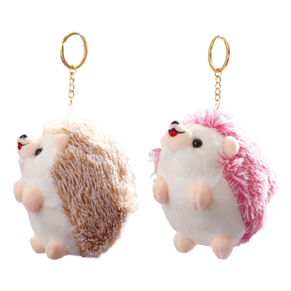 

Zerodeko Plush Hedgehog Pendant Keychain: 2 Pieces Lovely Stuffed Animal Hedgehog Plush Doll Bag Hanging Decoration Bag Charm for Gift Party (Random