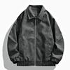 2025 Men's Retro PU Leather Motorcycle Bomber Jacket