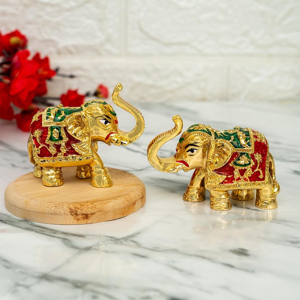 Elephant Idol Showpiece Figurine Feng Shui, Vastu Items For Home Décor - Multi