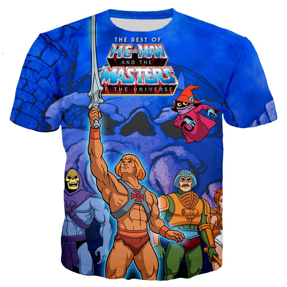 T-shirts He Man et les Maîtres de l'Univers, imprimés en 3D, style streetwear, pour hommes et femmes, surdimensionnés, pour enfants