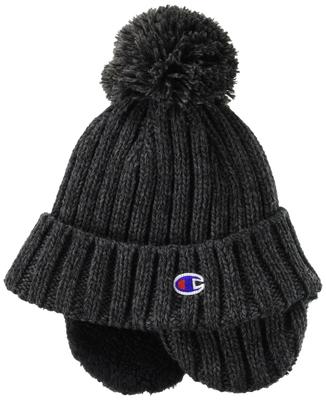 Knit Cap with Fleece Lining Black [Champion] 492-0132 57~59 Cm