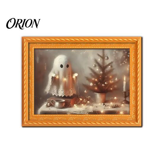 Decorative Metal Cabinet Magnets Christmas Ghost/Dog/Cat Fridge Magnets, Retro Wooden Photo Frame Refrigerator Magnet, Strong Magnetic Decorations