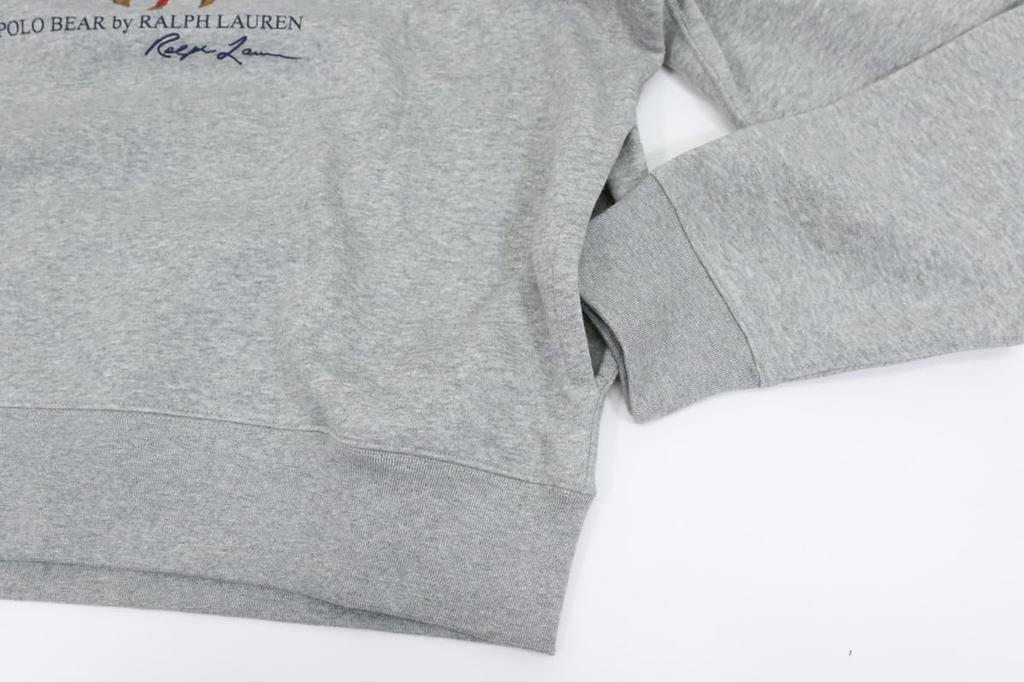 Polo Ralph Lauren Polo Bear Print Pullover Sweatshirt Size Gray Men's Hoodie, L, (Product Number 01020132)