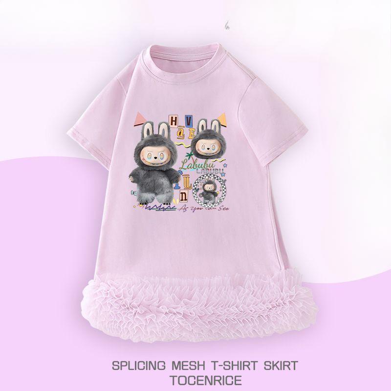 

Labubu Children s Fashion Network s Chiffon Princesses Dresses for Girls Summer 100