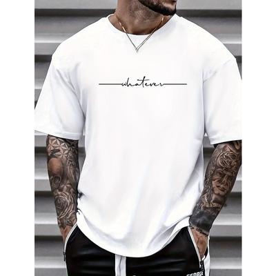Men'S Patterned Print Undershirt T-Shirt for Summer Short Sleeves, Plus Size