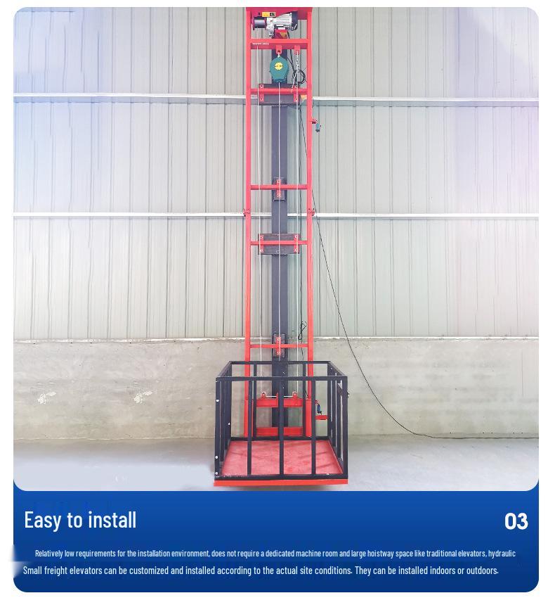 Hydraulic Cargo Lift: Rail-Guided Electric Goods Hoist Platform