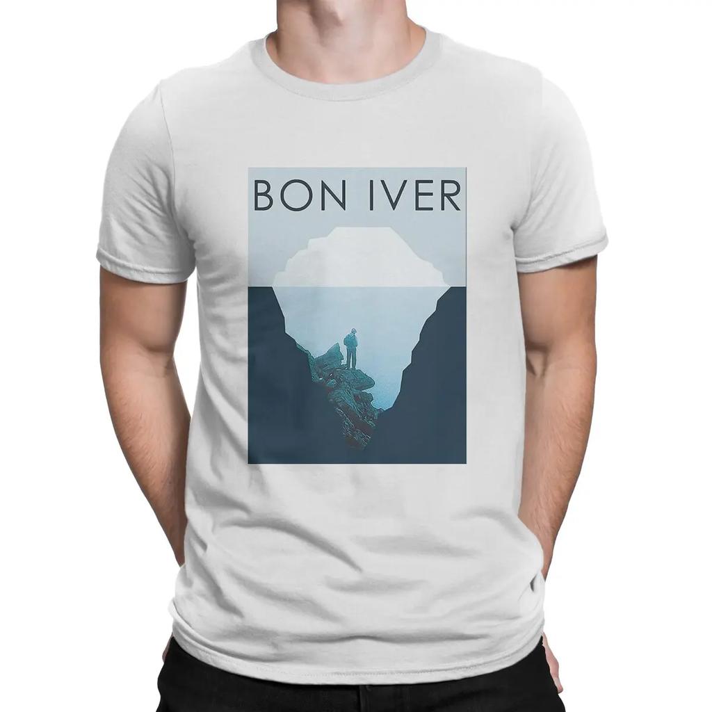 Funny Pop T-Shirt for Men Crew Neck Cotton T Shirts B-Bon Ivers Short Sleeve Tee Shirt Summer Tops