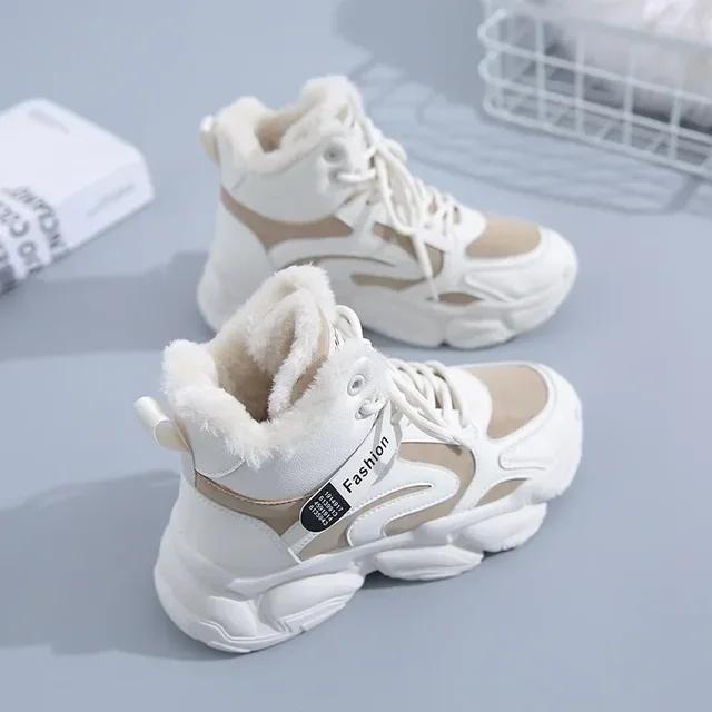 2025 New Winter Women's Warm Sports Shoes Thick Soled Snow Boots Ankle Boots Women's Casual Plush Cotton Boots Zapatos Mujer