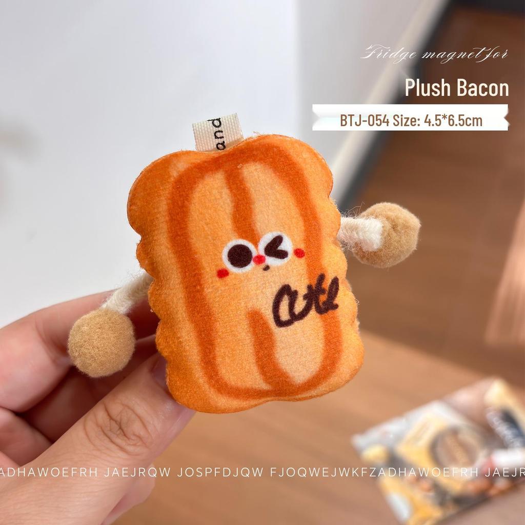 3D Cartoon Bread & Milk Plush Refrigerator Magnet - Creative Home Decor