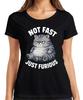 Not Fast Just Furious Grumpy Lazy Cat Funny Gift Womens T-Shirt