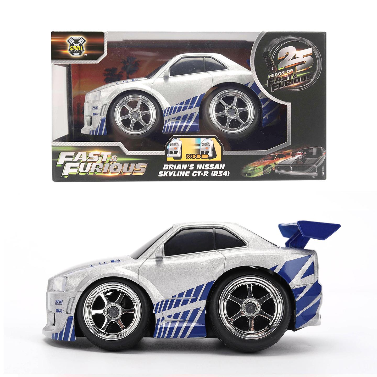 JADA 1:28 Scale 25th Anniversary Small Blocks Series 2002 Nissan Skyline GT-R R34 - Fast & Furious JD36827