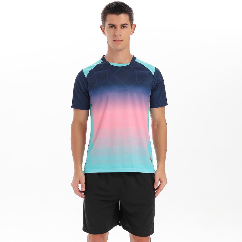 Gradient Jerseys Sets Soccer Running Shirts Shorts Gym Training Causal Sports Uniforms Suit Fashion Polyester Badminton Clothes