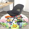 1pc Pokémon Pikachu & Friends Round Carpet - Anime Design, Office Chair Mat, Non-Slip Rug, Seasonal Gift, Suitable for Home Decor, Living Room