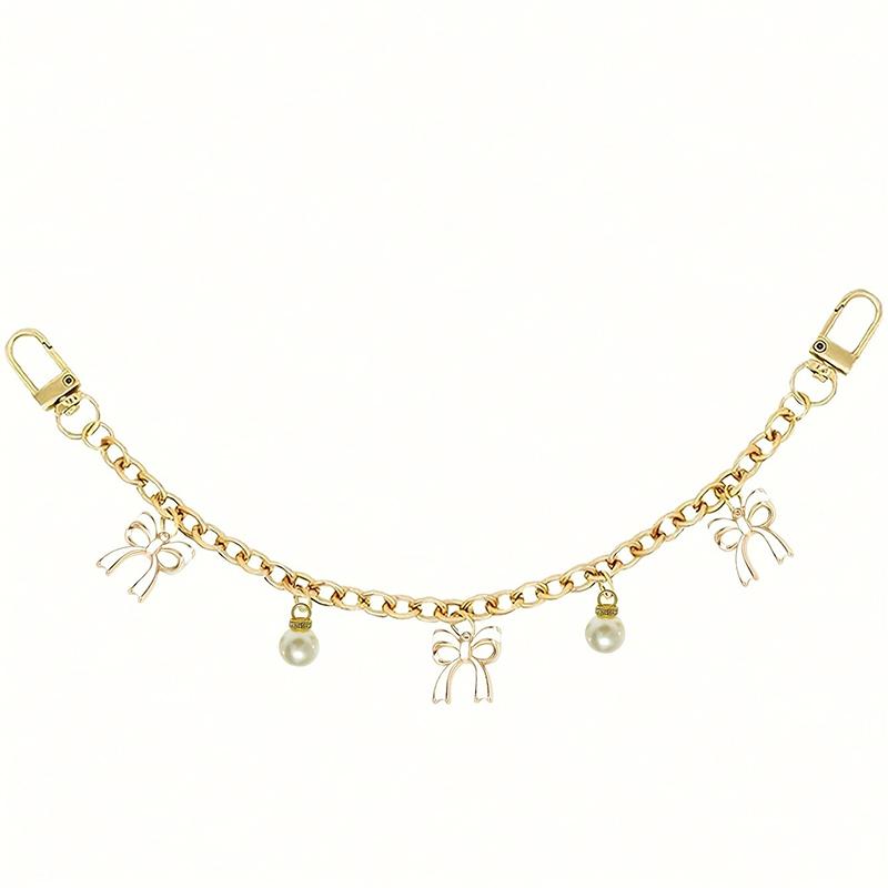 Yogodlns Chain Bag Handle Chain Bag Decoration Personality Bow Pendant Cute Bow Alloy Bag Chain