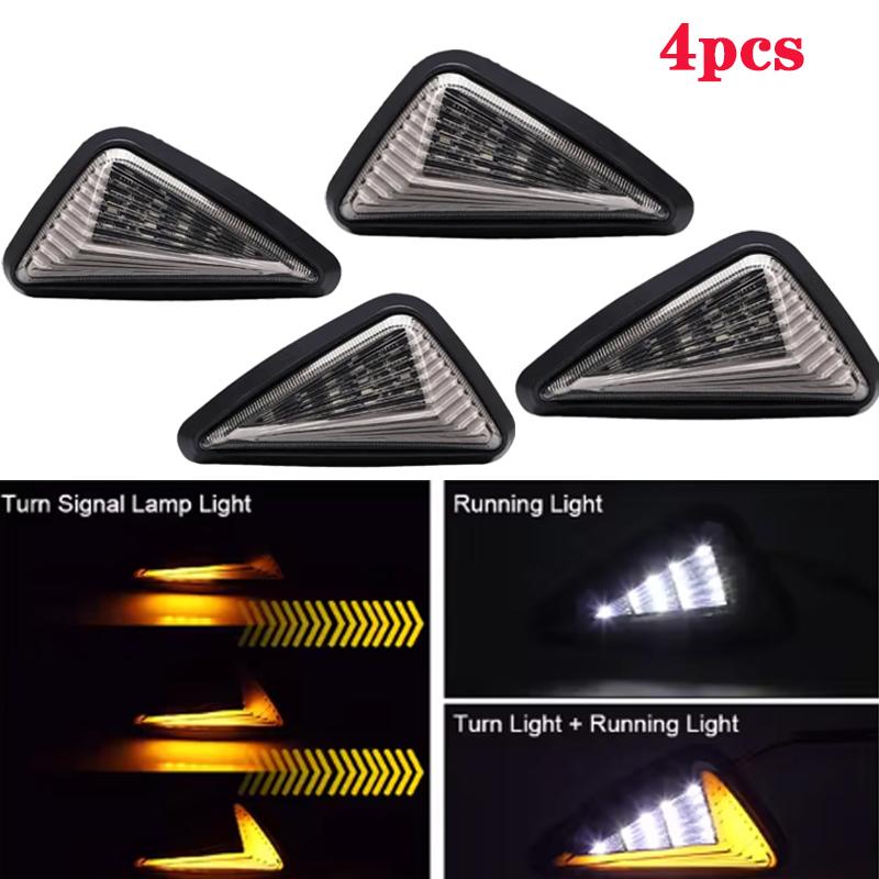 Motorcycle LED Turn Signal Indicators Triangle Flush Mount Amber Blinker Light Running Light LED Moto Accessories Turn Lamp