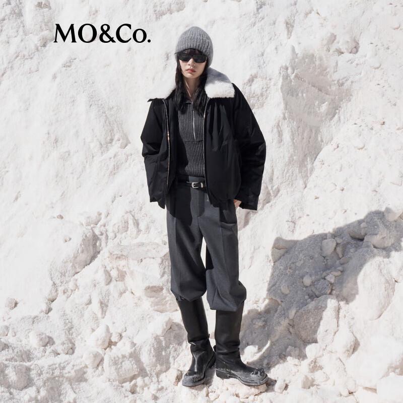 MO&Co. 2024 Winter Detachable Fur Collar Loose Down Jacket