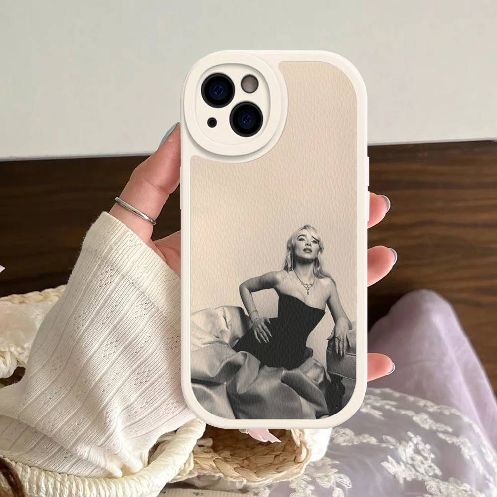 Singer S-Sabrina C-Carpenter Silicone Phone Case For iPhone 16 15 14 13 12 11 Pro Max Mini Leather Soft Cover
