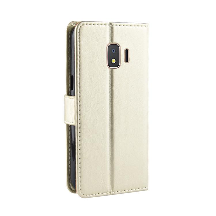 Suitable for Samsung Galaxy J2 Core phone case, leather cover with crazy horse pattern, phone protective cover, flip cover