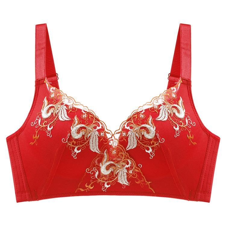 Natal Year Red Bra Wedding Big Red Gathering Breathable No Steel Ring Suit