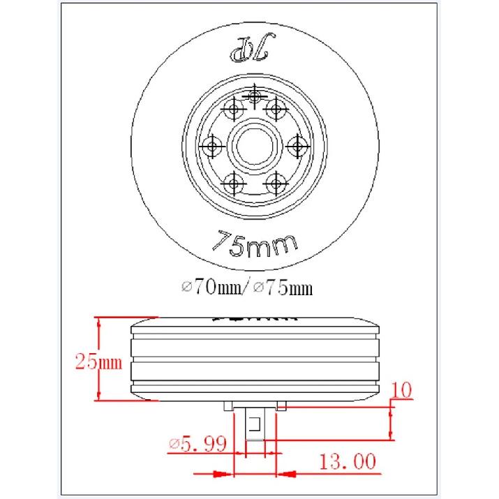 RC model 45mm 50mm 55mm 60mm 65mm 70mm 75mm 86mm 95mm JP brake wheel for fixed-wing aircraft landing gear