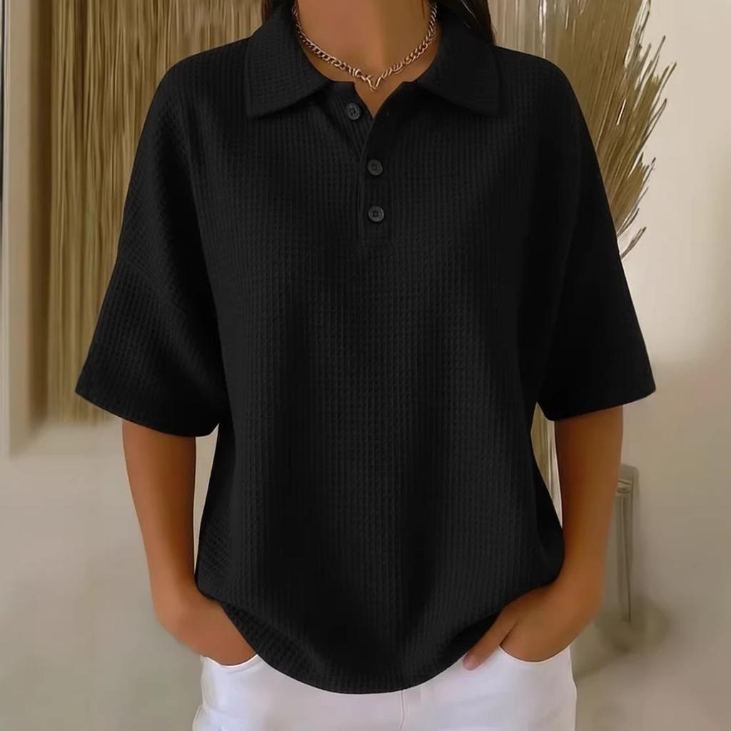 Damen T-Shirt mit kurzen Ärmeln, Sommer Neuer Stil, Einfarbiges Pullover-Top