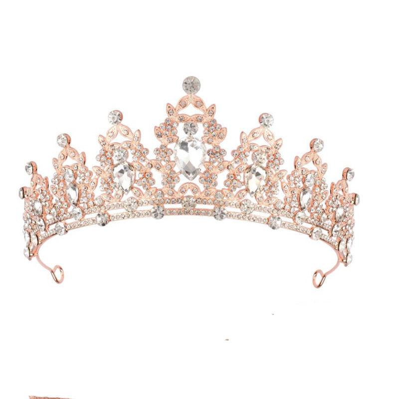 Jewel Bride Bridesmaids Comb Crown Baroque Birthday Wedding Banquet Headwear Crown Headband
