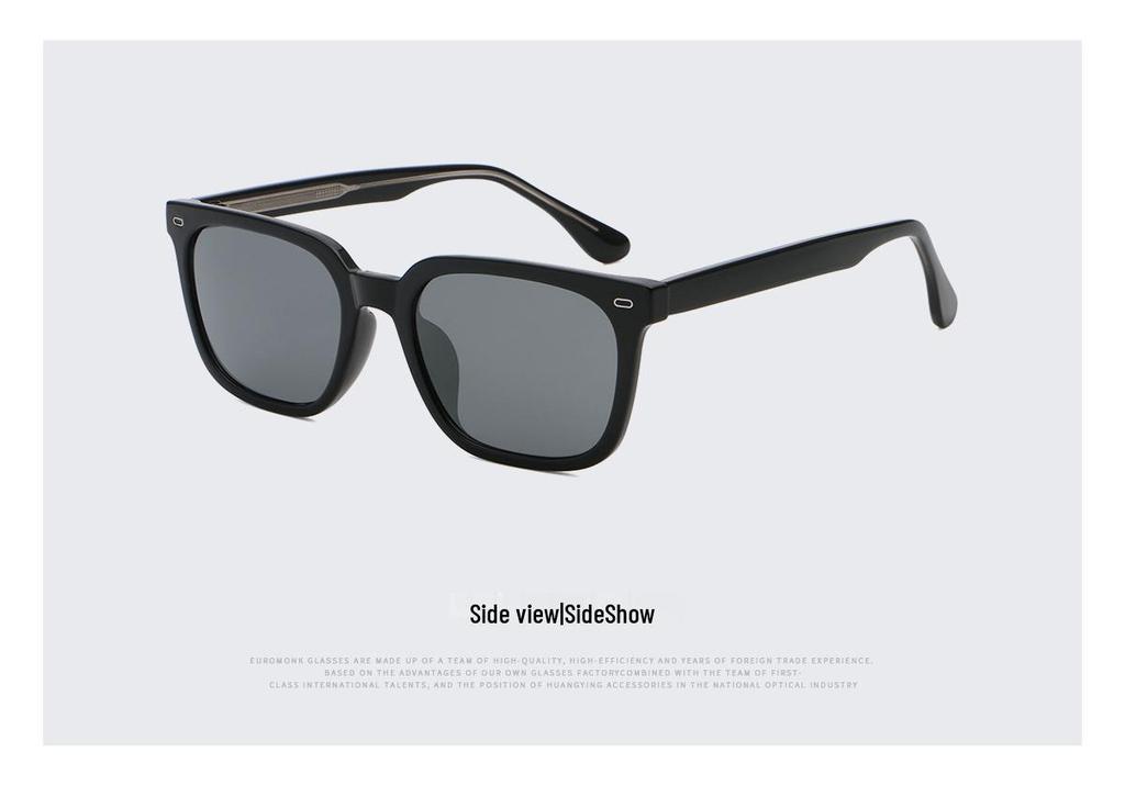 Elegant Men's Square Frame Sunglasses 6296 - Modern European American Design, Slimming Effect, UV Protection, Unisex Versatile.