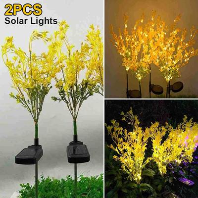 2 Stück solarbetriebene Blumen-Lichter, wasserdicht, Gartenstecker, Licht, Hof, Terrasse, Dekor