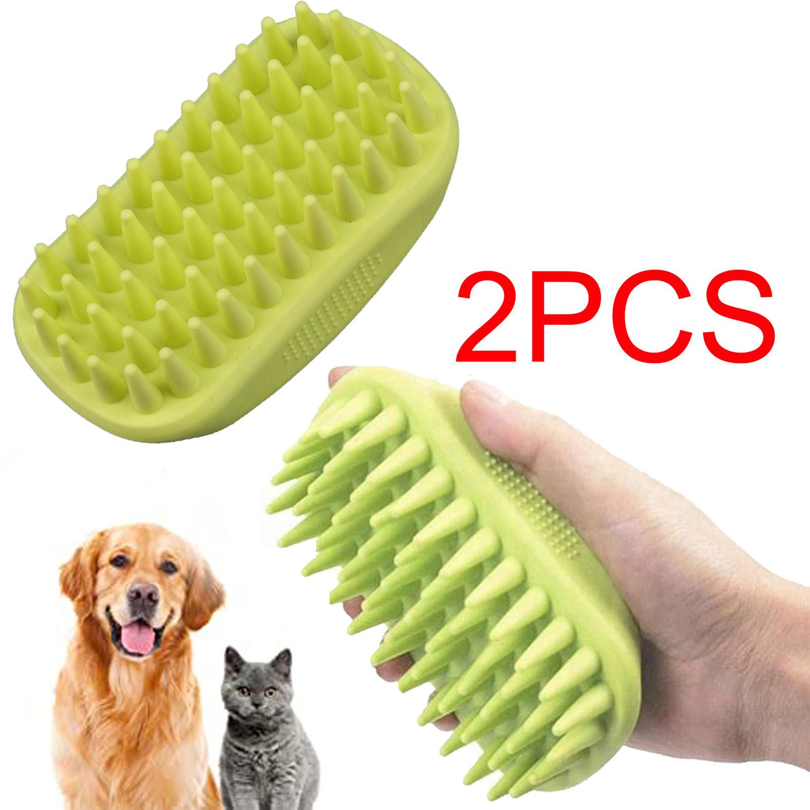 

2 шт., щетка для ванны для домашних животных, резиновая расческа, щетка для удаления волос, чистящая перчатка для ухода за домашними животными, собаками, кошками, массажные инструменты для ухода за волосами домашних животных One Size зелёный