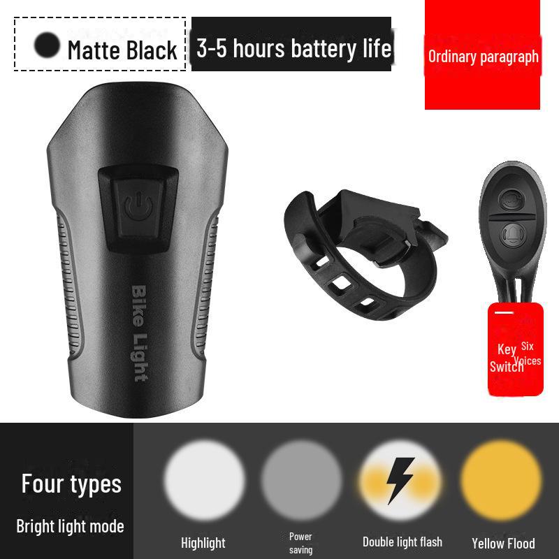 Rechargeable Waterproof USB Night Cycling Light with Speaker and Stopwatch, Strong Headlight.