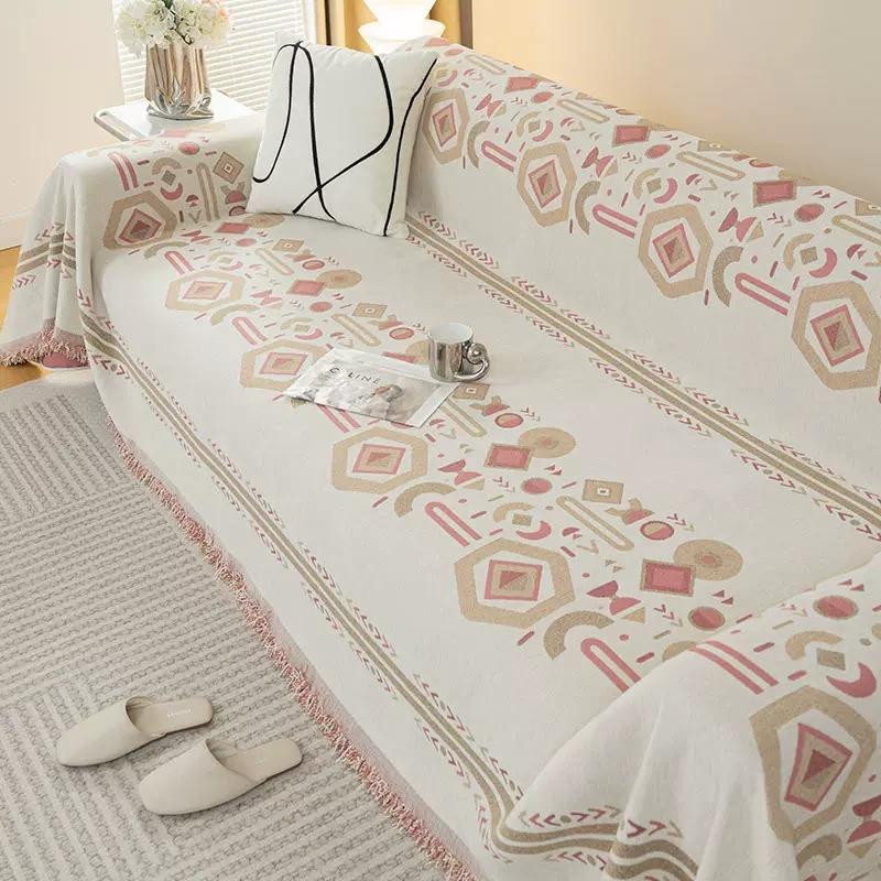 Bohemian Style Anti-scratch Sofa Blanket Durable Full Cover Futon Couch Cover Universal Chenille Dust Proof Sofa Towel Slipcover