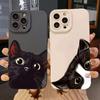 Süßes schwarzes Katzenmuster Silikon Handyhülle Für iPhone 17 Air 16 e 15 14 13 12 11 Pro Max Plus Mini SE Stoßfest Weiche Hülle