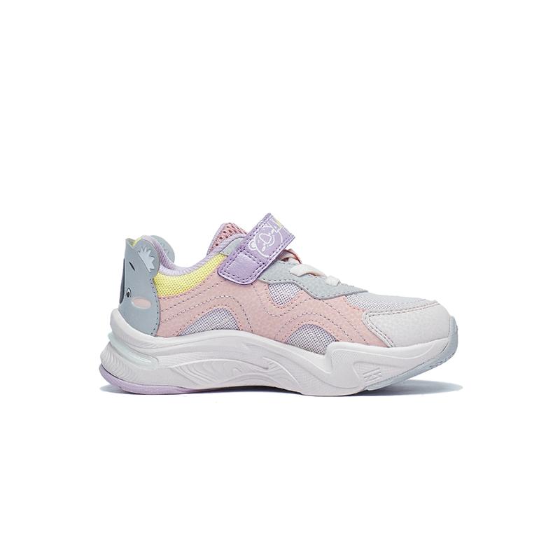 Li Ning Cloud River Shock Absorption Rebound Comfortable Kids Running Shoes Kids Running Shoes White Pink YKNT082-4