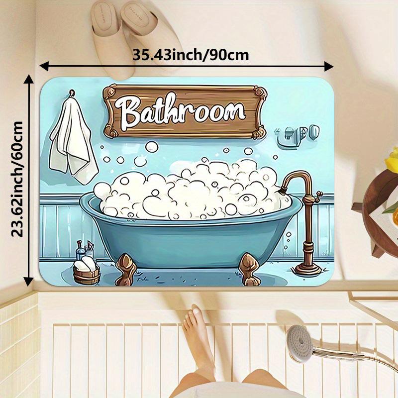 Tappetino per Pavimento Antiscivolo e Assorbente in Fango Diatomaceo e Marmo, Stile Nordico, per Bagno