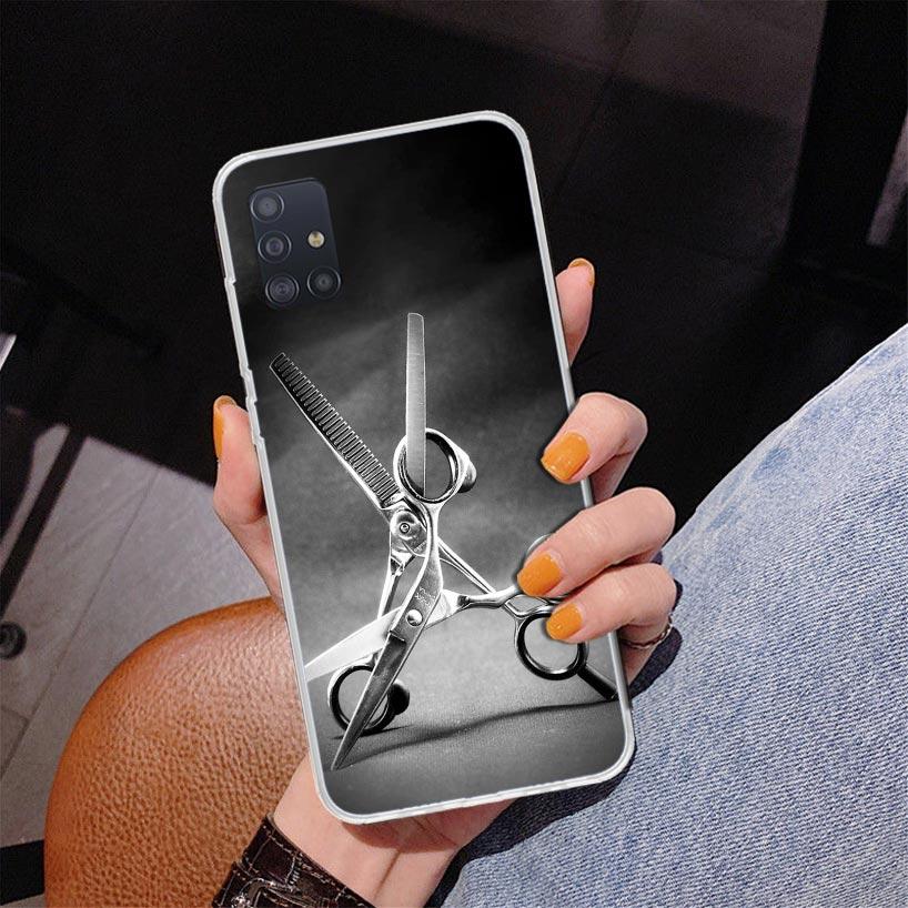 Hair Stylist Scissors Brush Phone Case For Samsung Galaxy A52 A32 A22 A12 A51 A31 A50S A30S A20S A10S Note 20 Ultra 10 Plus S10