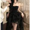 Echte Aufnahme Weihnachten Neujahr Jahresabschlusskleid sexy königliche Schwester Cosplay Königin Taille schlank Netzkleid