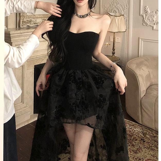 Echte Aufnahme Weihnachten Neujahr Jahresabschlusskleid sexy königliche Schwester Cosplay Königin Taille schlank Netzkleid