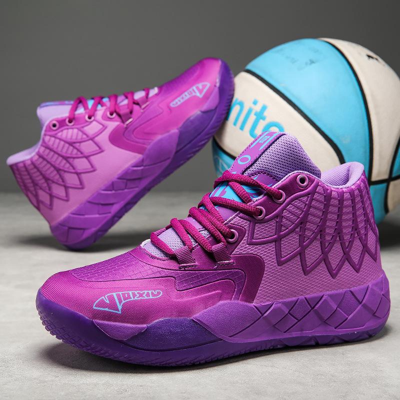 Popular Mesh Breathable Basketball Shoes Men's Spring and Summer Actual Combat Sneakers Student Non-slip Sneakers Have Sound