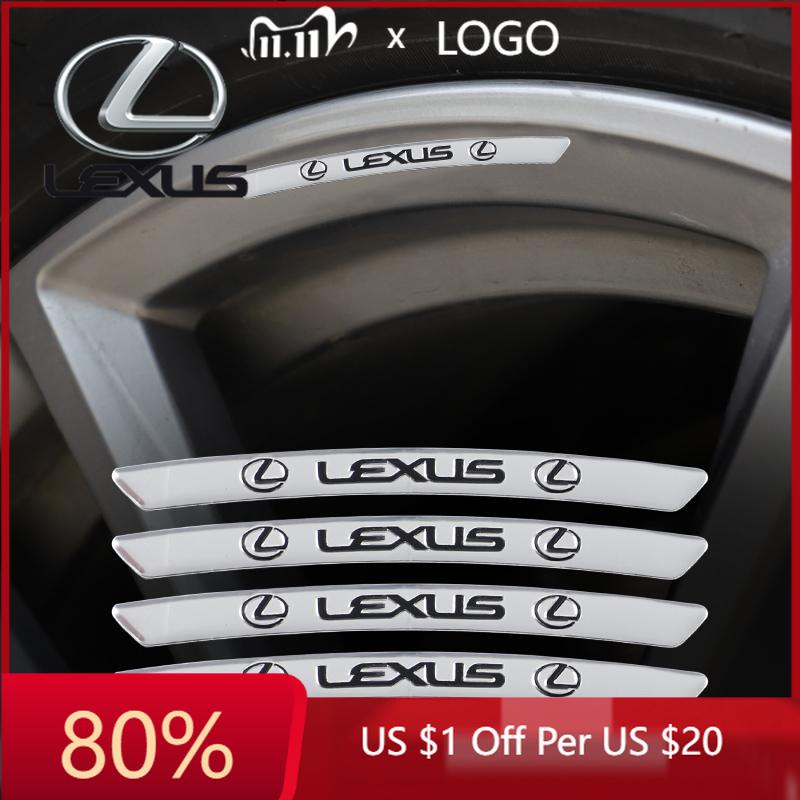 2026 Autocollants Intérieurs Chauds 4pcs Alliage d'Aluminium Autocollants de Moyeu de Roue de Voiture Pour Lexus F SPORT GX460 Ct200h IS250 ES 220D IS200 Fsport