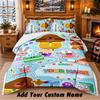 Hey Duggee Custom Name 3Pcs Bedding Set 1 Bed Sheet 2 Pillowcases Bedroom Home Decor