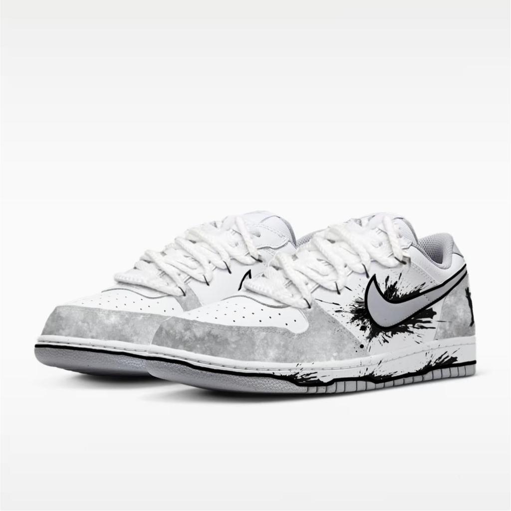 Nike Pantofi de Skateboard Respirabili Rezistenți la Abraziune Joși Bărbați Alb Gri 355152-106(EchipaD-)