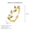 925 Sterling Silver Exquisite Colorful Zircon Flowers Leaves Ring For Women Double Design Size7 Adjustable Party Wedding Jewelry